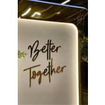 AHWART Gold Pleksi Aynalı Better Together Yazısı Söz, Kına, Nişan Dekoru