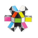 AHYUAN Büyük Yılan Küp Bulmaca Fidget Duyusal Oyuncak Canlı Gökkuşağı 8 Renk Sihirli Cetvel Twist Küp Bulmaca Oyunları Beyin Teaser Bulmacalar Üst Anti-Anksiyete Fidget Bükümlü Oyuncaklar (48 Takoz)