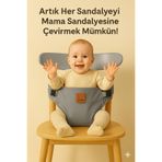 AİBAR Bez Mama Sandalyesi | Portatif Seyahat Bebek Ana Kucağı Yemek Oturağı ( TAŞIMA KESELİ )