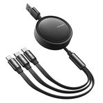 AICase -"AICase Multi USB kablosu, Evrensel USB şarj kablosu 3 1 geri çekilebilir mikro USB/Tip C-Telefon Veri Senkronizasyonu ISO Android (siyah) için şarj kablosu" "