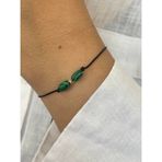 Aida Jewelss 14 Ayar Altın Dorika Detaylı Doğal Malahit Taşlı Minimal Tasarım Altın Bileklik