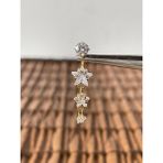 Aida Jewelss Yüksek Kalite G23 Titanium 3 Yıldız Sallantı Zirkon Altın Titanyum Göbek Piercing