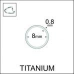 Aida Jewelss Yüksek Kalite G23 Titanium Hızma Titanyum / 8mm x 0.8mm Düz Halka Piercing - 8 x 0,8 mm