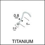 Aida Jewelss Yüksek Kalite G23 Titanium Hızma Titanyum / Kristal 2mm x 6mm x 0.8mm Hızma Piercing - 2 x 6 mm - Gümüş