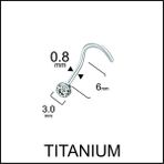 Aida Jewelss Yüksek Kalite G23 Titanium Hızma Titanyum / Kristal 3mm x 6mm x 0.8mm Hızma Piercing - 3 x 6 mm