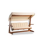 Aida Swings Viva 2400 4 Kişilik Ahşap Bahçe Salıncağı, Balkon ve Teras Salıncağı, Kanepe Özellikli/Krem