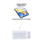 Aidata Alim 10 Uyumlu Ekran Koruyucu Klavye Mouse Set Beyaz