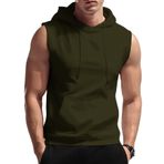 AIEOE Erkek Egzersiz Tank Üstleri Kolsuz Kapüşonlular Atletik Yelek Eğitim Pamuklu Spor Salonu Kapüşonlu Tank Üstleri Spor Vücut Geliştirme Fitness Kas Tişörtleri, yeşil, L