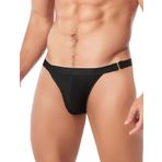 AIEOE Erkek kısa mayo, üçgen yüzme şortu, streç, düşük bel, metal düğmeli, plaj külotu, su sporları için, EU S-XL (Asya M-XXL), Siyah, M