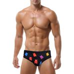 AIEOE Erkek mayo, slip, dar, kısa yüzme pantolonu, seksi, renkli, çıkarılabilir pedli, çizgili mayo, yaz, plaj, havuz - M L XL XXL, A11., M