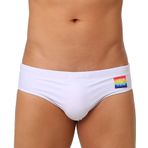 AIEOE Erkek mayo, slip, dar, kısa yüzme pantolonu, seksi, renkli, çıkarılabilir pedli, çizgili mayo, yaz, plaj, havuz - M L XL XXL, A15., M