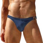 AIEOE Erkek mayosu slip dar kısa mini mayo seksi yüzme şortu metal tokalı moda yüzme şortu yaz havuz plaj – EU/US S M L XL, B# Metal toka - koyu mavi, XL