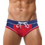 AIEOE Erkek Seksi Hızlı Kuru Yüzme Külotları Düşük Bel Yüzme Şortları Mayolar Kurulu Kısa Sörf Külot Yumuşak Streç Mayolar Bikini İpli, kırmızı 2, S