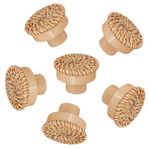 Aigeou 6 adet Yuvarlak Boho Rattan Şifonyer Topuzları Ahşap El Yapımı Hasır Dokuma Çekmece Topuzları Çekmeceler Kulpları Dolaplar Donanım Dolabı Mutfak Boho Ahşap Mobilya Ev Dekoru için 3 Boyutlu