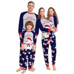 Aile Eşleşen Noel Pijama Takımları Sevimli Noel Baba Kardan Adam Ren Geyiği Baskılı Tatil Pijama Gecelik Kadın Erkek Erkek Kız ve Küçük Çocuk için Loungewear, Kardan adam #1, M