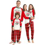 Aile Eşleşen Noel Pijama Takımları Sevimli Noel Baba Kardan Adam Ren Geyiği Baskılı Tatil Pijama Gecelik Kadın Erkek Erkek Kız ve Küçük Çocuk için Loungewear, Mutlu Noeller #1, M