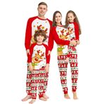 Aile Eşleşen Noel Pijama Takımları Sevimli Noel Baba Kardan Adam Ren Geyiği Baskılı Tatil Pijama Gecelik Kadın Erkek Erkek Kız ve Küçük Çocuk için Loungewear, Ren Geyiği ve Kutup Ayısı, XXL