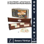 Aile Ev Arkadaş Kahve Cafe Oyun Dayanıklı Kaymaz Antibakteriyel Koyu Renk Oval 101 Okey Takımı