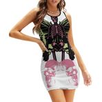 AILLOSA Bodycon Dar Kısa Askılı TH-358 Kadın Mini Elbise