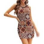AILLOSA Bodycon Dar Kısa Askılı YH-233 Kadın Mini Elbise