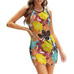 AILLOSA Bodycon Dar Kısa Askılı YH-423 Kadın Mini Elbise