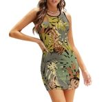 AILLOSA Bodycon Dar Kısa Askılı YH-67 Kadın Mini Elbise