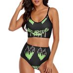 AILLOSA CGF-03 Geniş Omuz Askılı Üçgen Bikini Üstü Alçak Bel İki Parça Kadın Bikini Seti