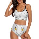 AILLOSA CGF-09 Geniş Omuz Askılı Üçgen Bikini Üstü Alçak Bel İki Parça Kadın Bikini Seti