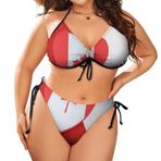 AILLOSA FLAG-04 Karın Kontrolü İki Parça Büyük Beden Kadın Bikini Seti