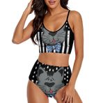 AILLOSA FLAG-05 Geniş Omuz Askılı Üçgen Bikini Üstü Alçak Bel İki Parça Kadın Bikini Seti