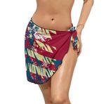 AILLOSA FLAG-09 Sarong Wrap Beyaz Siyah Kadın Plaj Elbise