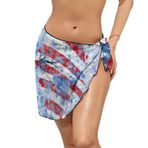 AILLOSA FLAG-10 Sarong Wrap Beyaz Siyah Kadın Plaj Elbise