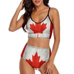 AILLOSA FLAG-100 Geniş Omuz Askılı Üçgen Bikini Üstü Alçak Bel İki Parça Kadın Bikini Seti