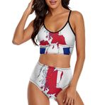 AILLOSA FLAG-102 Geniş Omuz Askılı Üçgen Bikini Üstü Alçak Bel İki Parça Kadın Bikini Seti