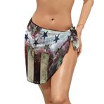AILLOSA FLAG-108 Sarong Wrap Beyaz Siyah Kadın Plaj Elbise