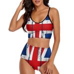 AILLOSA FLAG-117 Geniş Omuz Askılı Üçgen Bikini Üstü Alçak Bel İki Parça Kadın Bikini Seti