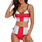 AILLOSA FLAG-131 Geniş Omuz Askılı Üçgen Bikini Üstü Alçak Bel İki Parça Kadın Bikini Seti