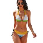 AILLOSA FLAG-142 Çiçek Desenli Bikini Mayo Modası Kadın Bikini Seti