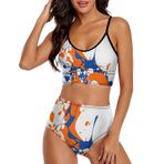 AILLOSA FLAG-154 Geniş Omuz Askılı Üçgen Bikini Üstü Alçak Bel İki Parça Kadın Bikini Seti