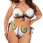 AILLOSA Flag-155 Karın Kontrolü İki Parça Büyük Beden Kadın Bikini Seti