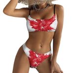 AILLOSA FLAG-157 Karın Kontrolü Desenli Mayo Modası Kadın Bikini Seti