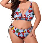 AILLOSA Flag-16 Dolgulu İki Parça Büyük Beden Kadın Bikini Seti