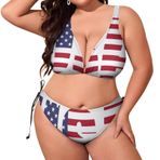 AILLOSA Flag-164 Dolgulu İki Parça Büyük Beden Kadın Bikini Seti