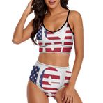 AILLOSA FLAG-164 Geniş Omuz Askılı Üçgen Bikini Üstü Alçak Bel İki Parça Kadın Bikini Seti