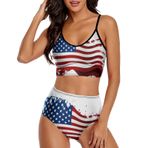 AILLOSA FLAG-167 Geniş Omuz Askılı Üçgen Bikini Üstü Alçak Bel İki Parça Kadın Bikini Seti