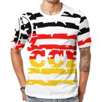 AILLOSA Flag-168 Baskılı Desenli Kısa Kollu Unisex T-shirt