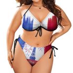 AILLOSA Flag-183 Karın Kontrolü İki Parça Büyük Beden Kadın Bikini Seti