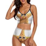 AILLOSA FLAG-191 Geniş Omuz Askılı Üçgen Bikini Üstü Alçak Bel İki Parça Kadın Bikini Seti