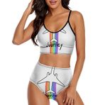 AILLOSA FLAG-197 Geniş Omuz Askılı Üçgen Bikini Üstü Alçak Bel İki Parça Kadın Bikini Seti