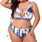 AILLOSA Flag-24 Dolgulu İki Parça Büyük Beden Kadın Bikini Seti